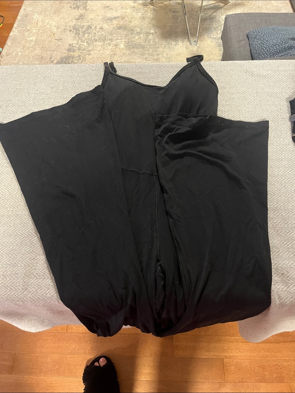 aerie Black Wide-Leg Jumpsuit with Adjustable Straps